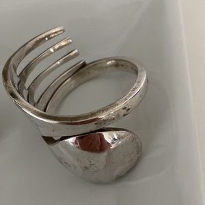 Beautiful, unique handcrafted Scandinavian style stainless fork napkin rings (4)
